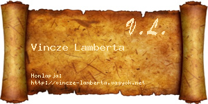 Vincze Lamberta névjegykártya